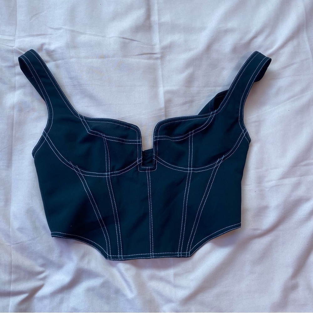 White Fox contrast stitch corset